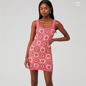 NWOT MINKPINK Harlow Crochet Flower Mini Dress